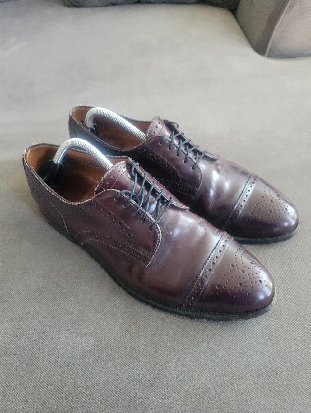 Mens Allen Edmonds Sanford Brown Cap Toe Oxfords Shoes 10.5 D US